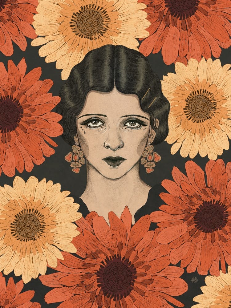 Anna The Girl With Sunflowers