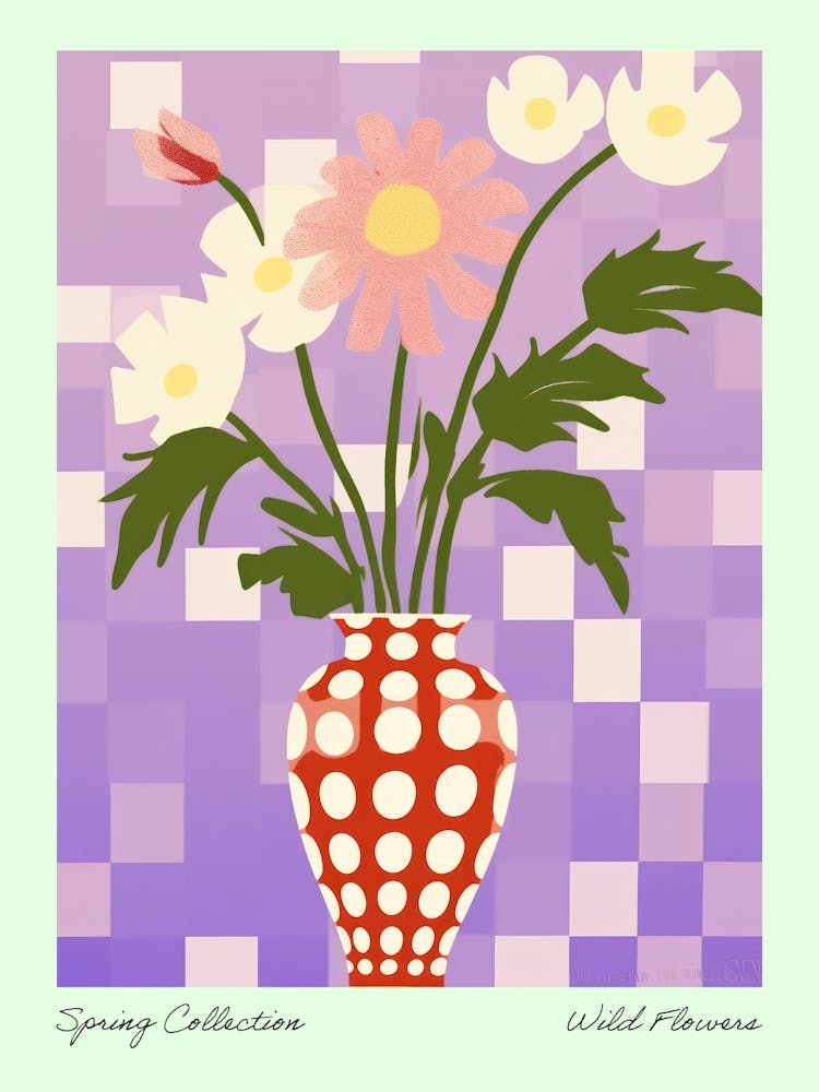Spring Collection Wild Flowers Lilac Tones In Vase 1