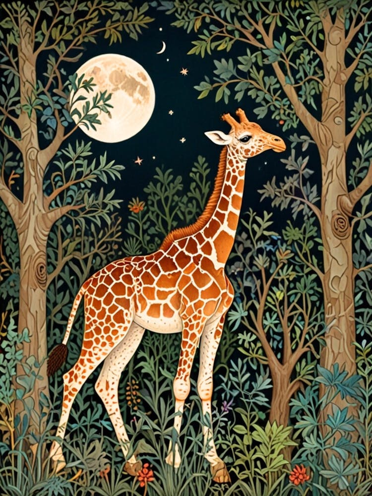 William Morris Giraffe In The Forest