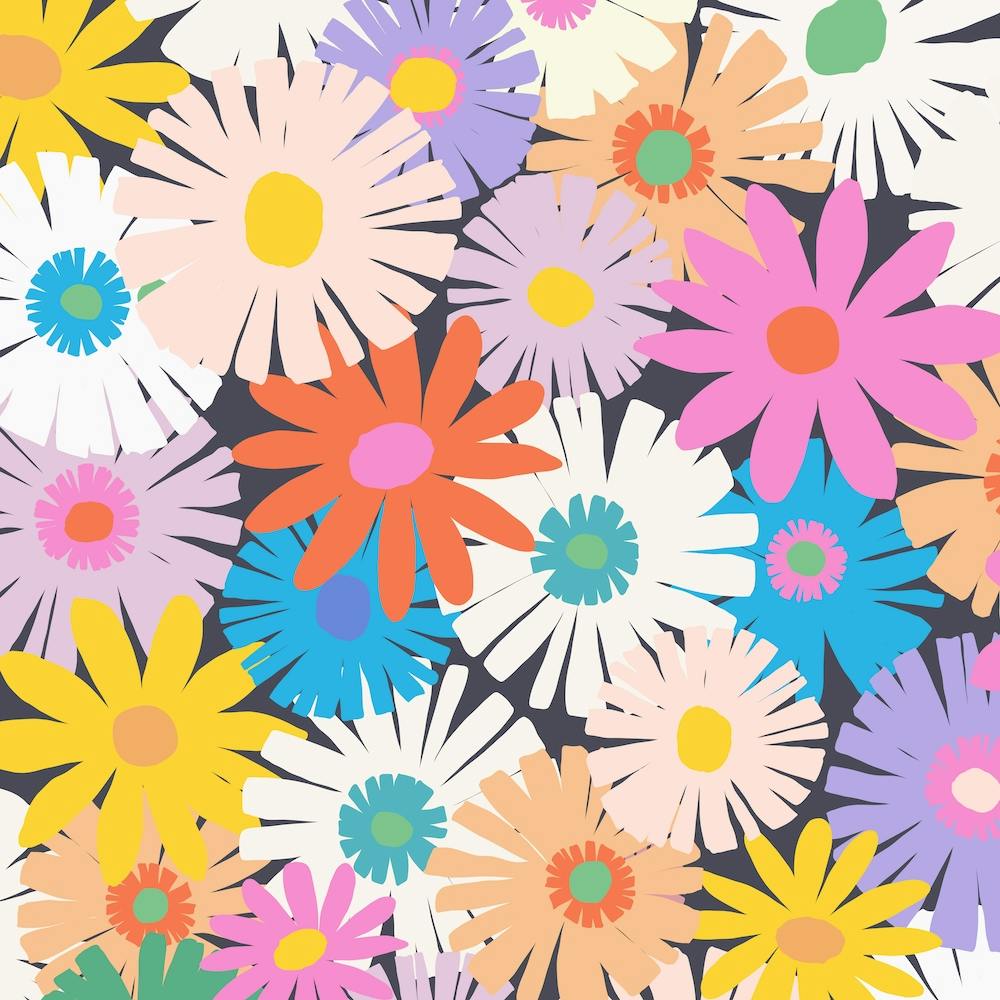 Crepe Paper Flowers At Midnight Square