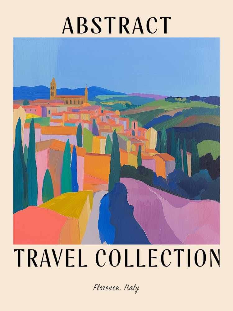 Abstract Travel Collection Poster Florence Italy 6