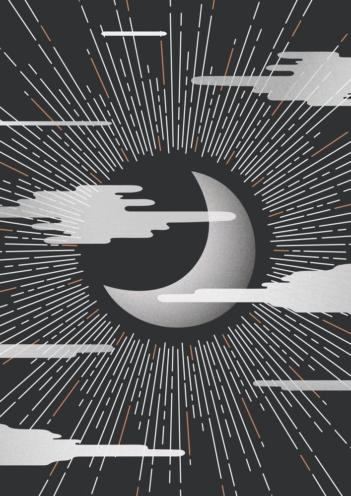 Minimalist Cosmic Moon Print
