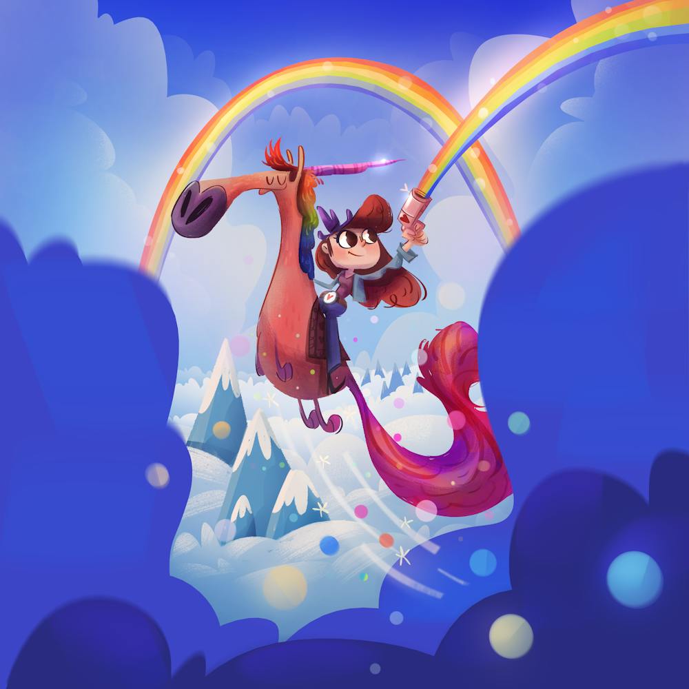 Rainbow unicorn girl