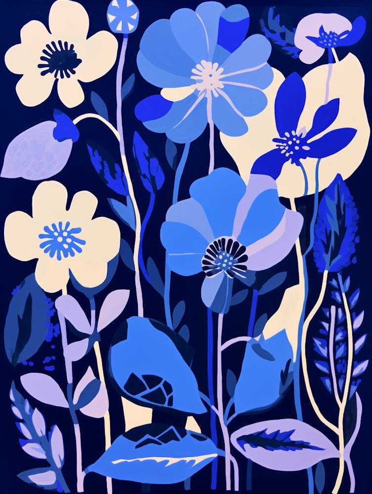 Blue Flower Illustration Lily 1
