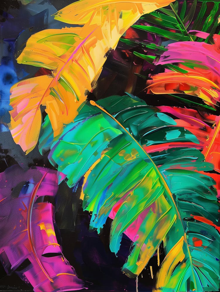 Abstract tropical leaves 1