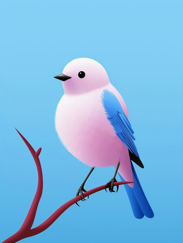Minimalist Eastern Bluebird 3 Illustration
