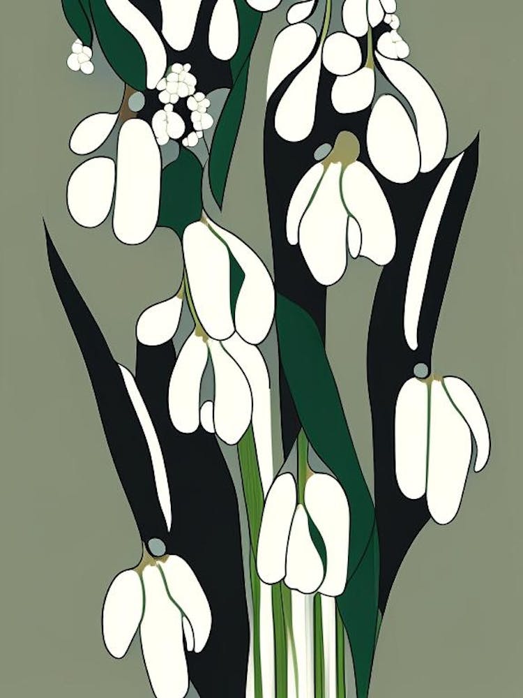 Lily Of The Valley Wildflower Modern Muted Colours 1
