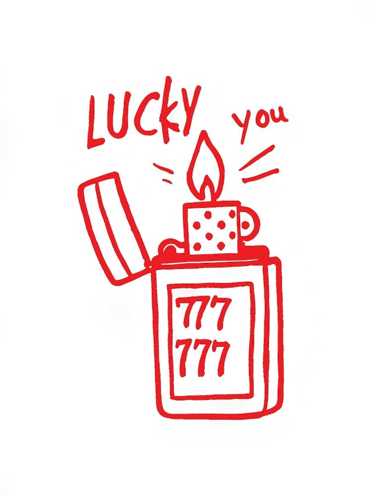 Lucky You Poster - Red Lighter Drawing 1