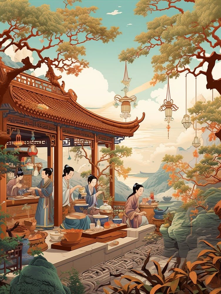Chinese Tea Culture Vintage Illustration 5