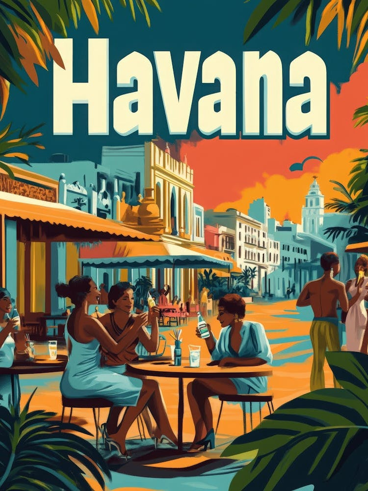 Aihrgdesign A 1970s Inspired Travel Poster For Havana 1