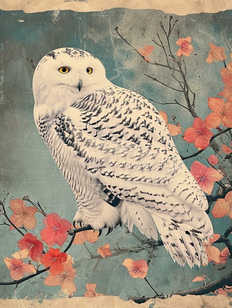 Snowy Owl Vintage Illustration 2