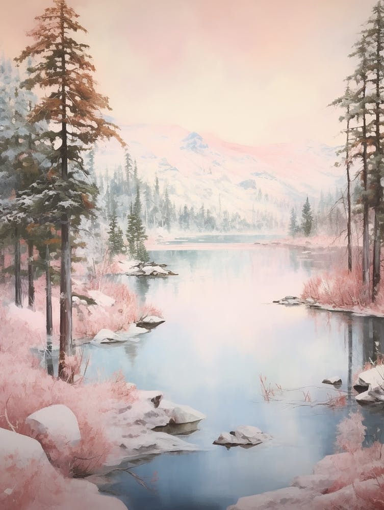 Peinture Hivernale Rêveuse Lake Tahoe Usa 2