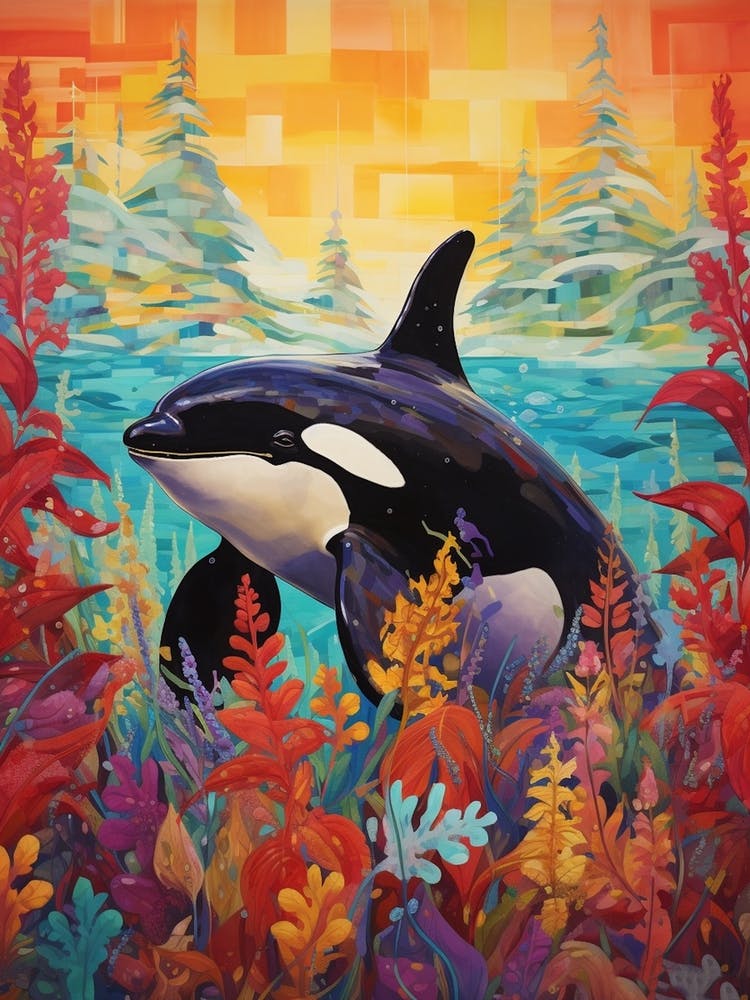 Surreal Orca Whales With Waves3