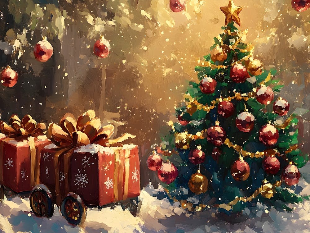 Christmas Tree In The Snow 13