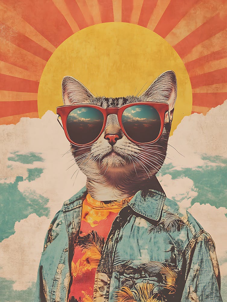 Vintage Retro Poster Cool Cat 3