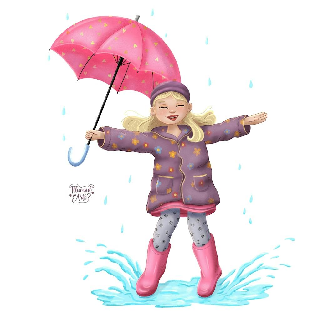Little Girl In The Rain