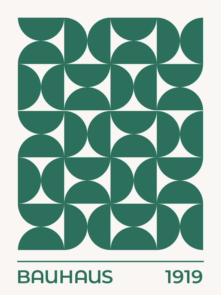 Bauhaus Exhibition 1919 Pattern (Green Tone), bauhaus, vintage, retro, pop, contemporary, 70s, 90s, colorful, European, exhibition, museum, abstract, cool, aesthetic, minimal, beige
