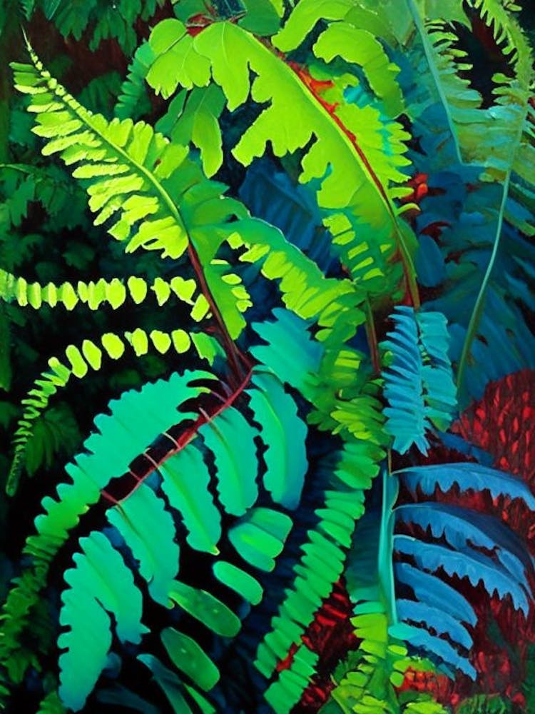 Japanese Painted Fern Cézanne Style