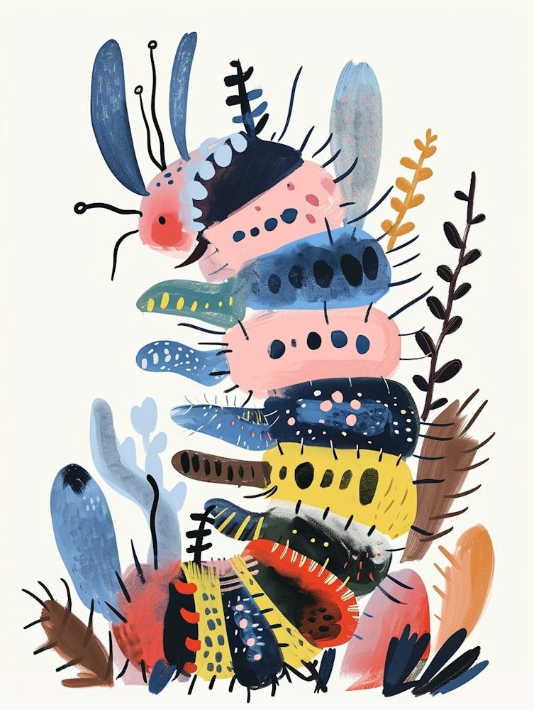 Colourful Insect Illustration Catepillar 10