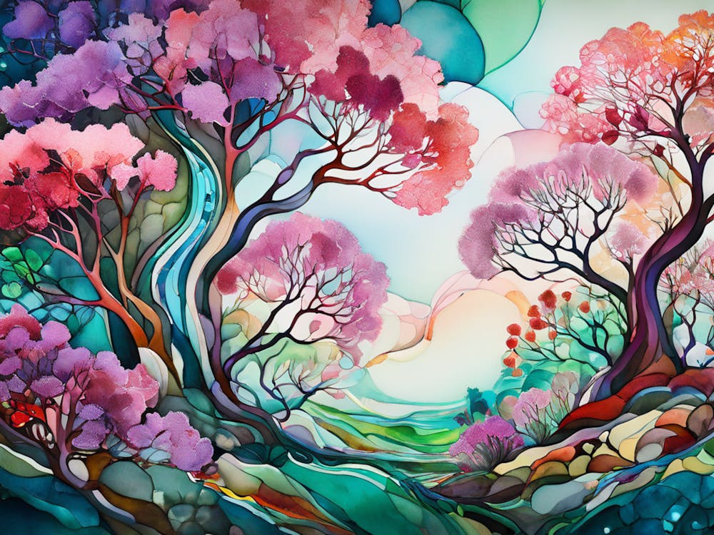 Watercolor Tree Painting