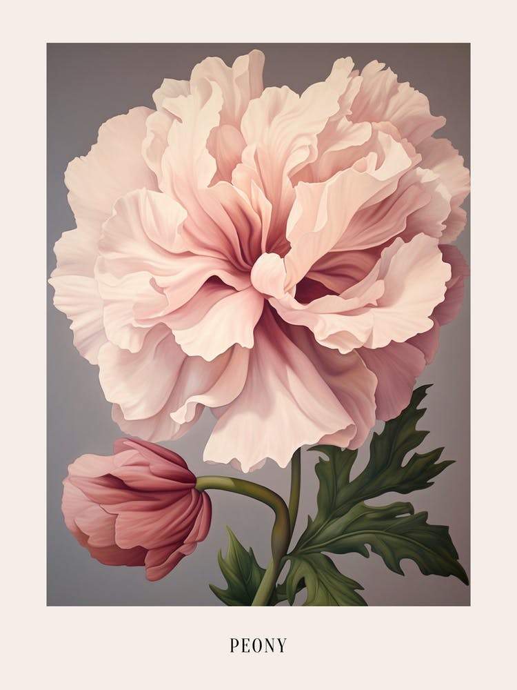 Floral Illustration Peony 4 Poster