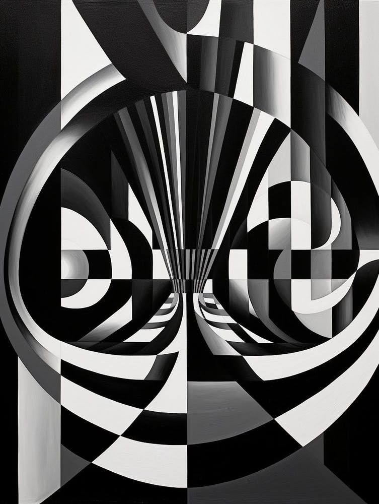 Illusion Abstrakt Schwarz Und Weiß 3