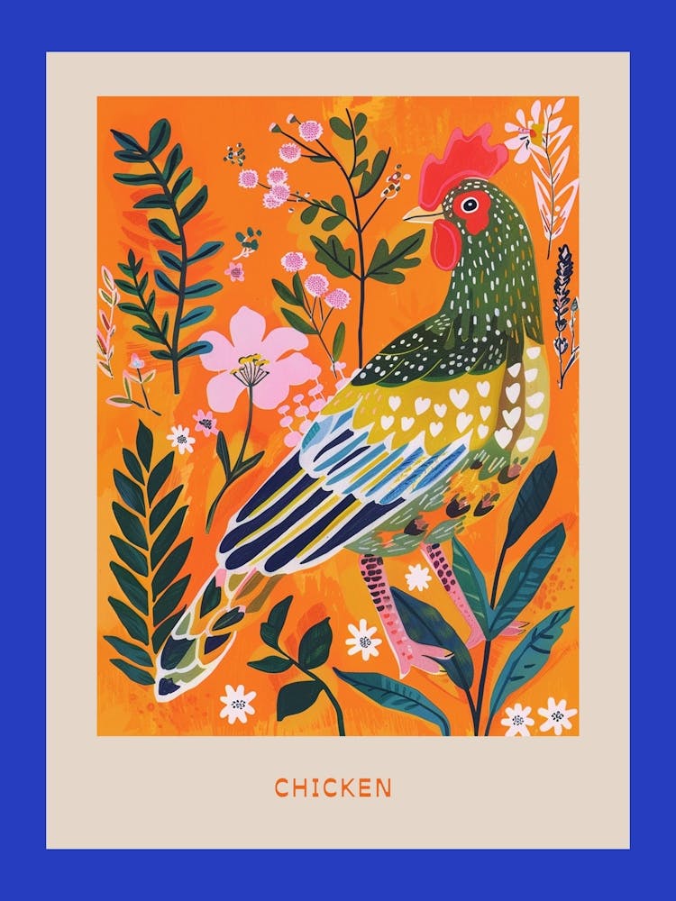 Spring Birds Poster Chicken 3