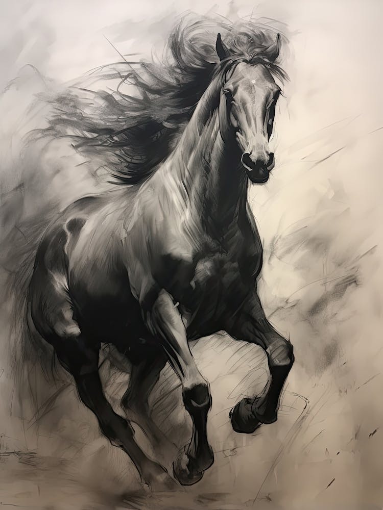 A Horse Painting In The Style Of Chiaroscuro 2