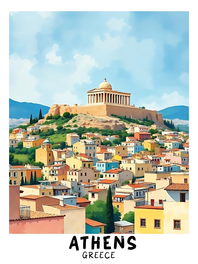 Athens Greece Vintage Travel Poster 38
