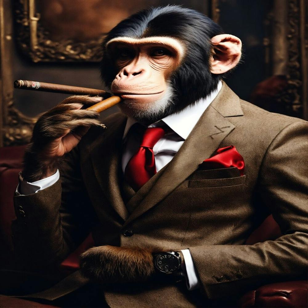 Monkey Smoking Cigar