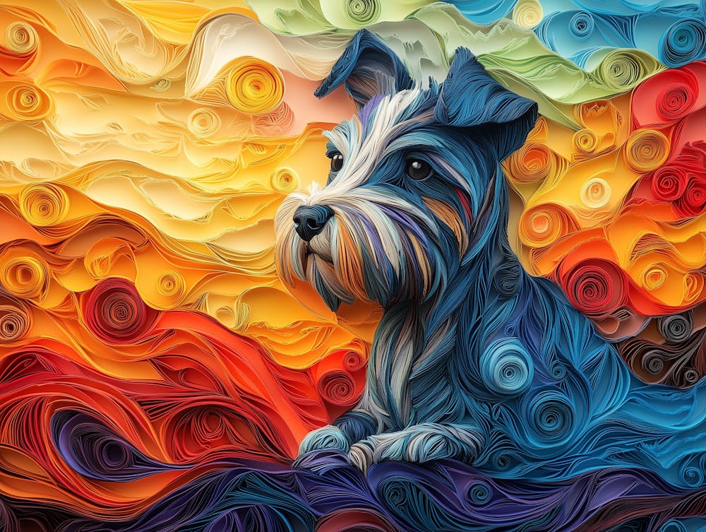 Scottish Terrier Paper Quilling Dog Portrait