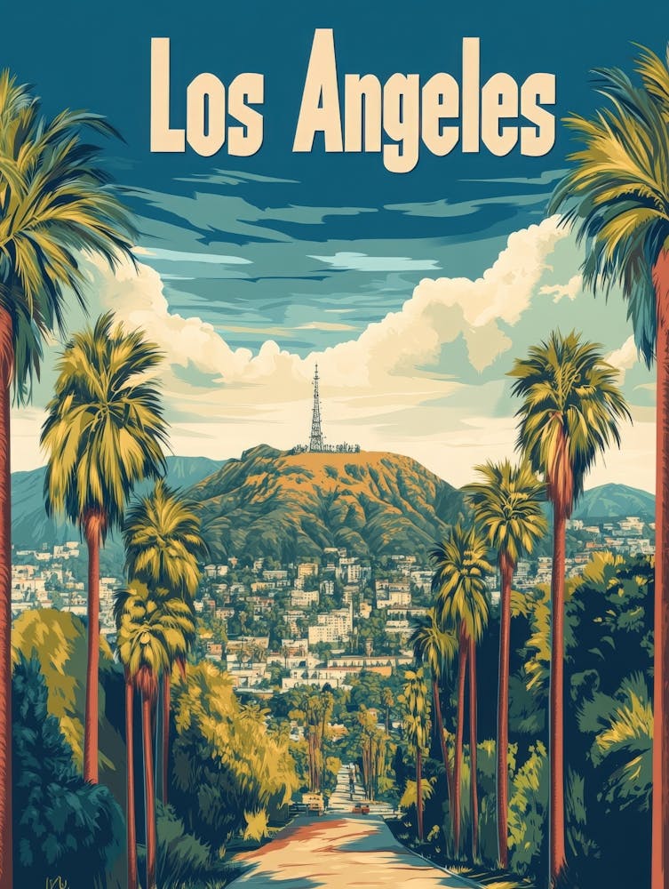 Aihrgdesign A Vintage Travel Poster Of Los Angeles