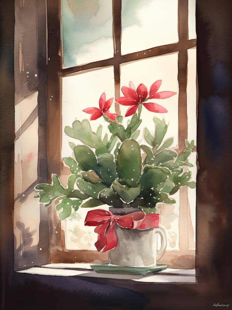 Christmas Cactus Window 4