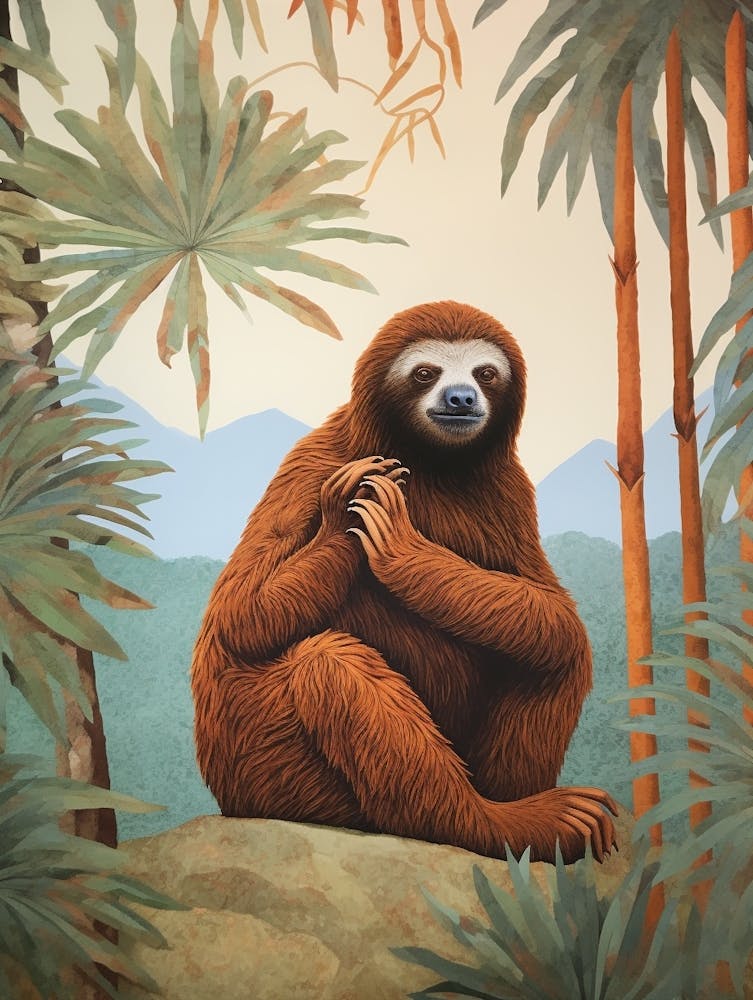 Sloth 1 Tropical Animal Portrait