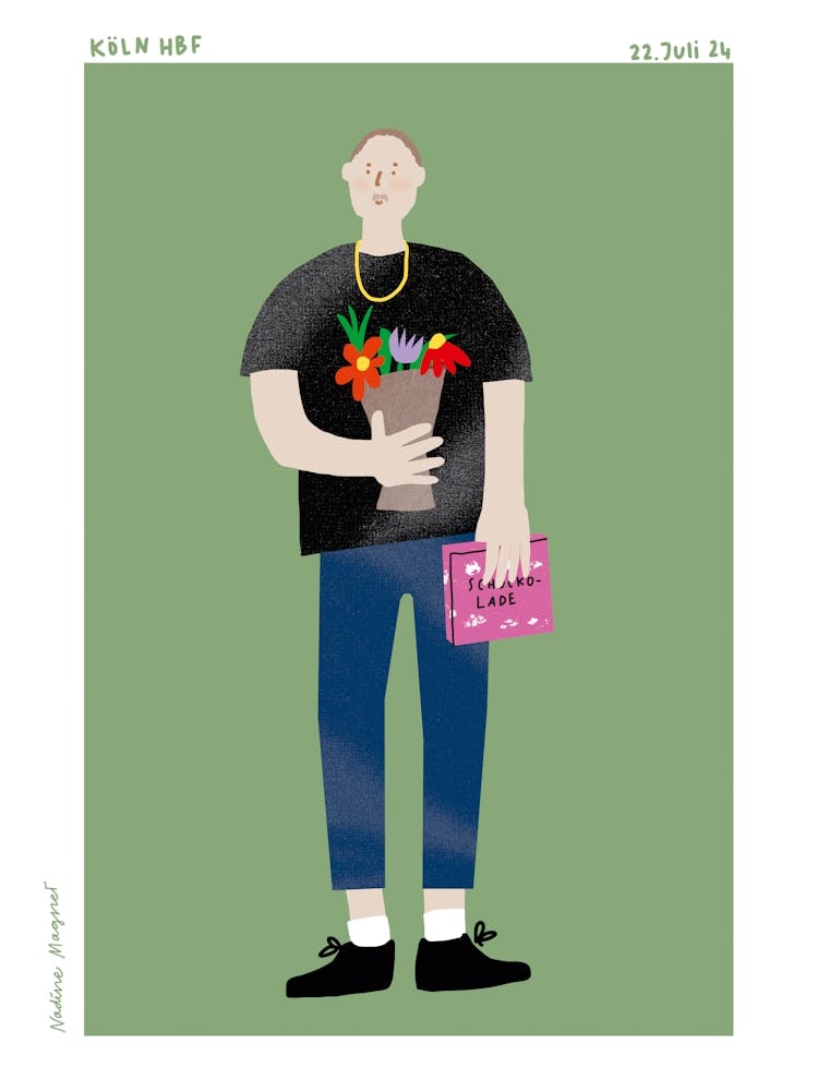 People Man Cologne Flowers Print