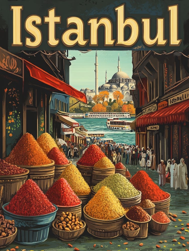 Aihrgdesign A Mid Century Modern Travel Poster For Istanbul 1