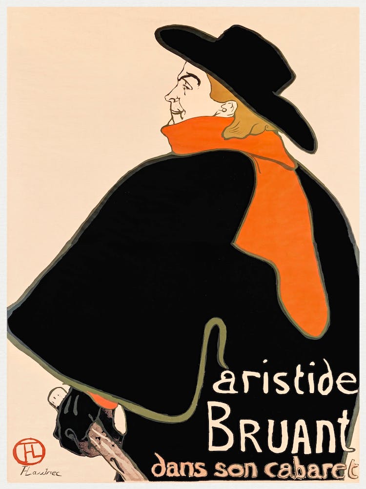 Aristide Bruant In His Cabaret (1893) 1, Henri de Toulouse-Lautrec