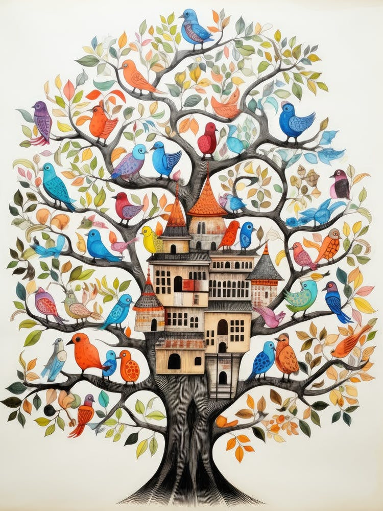 Birds In A Tree