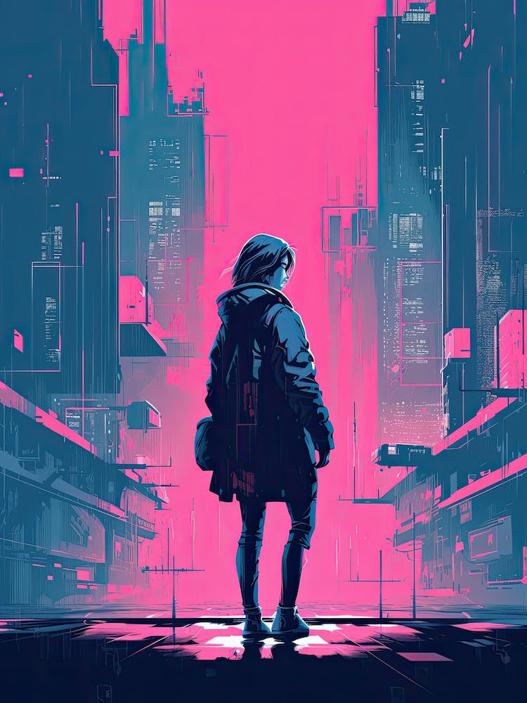 Cyberpunk neon art work