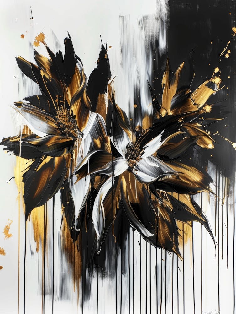 Black And Gold Flowers 5