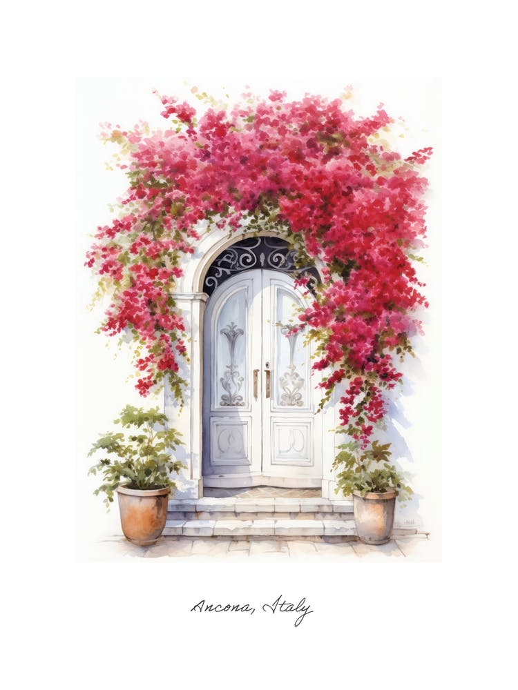 Ancona, Italie Portes Méditerranéennes Peinture à l'aquarelle 1 Affiche