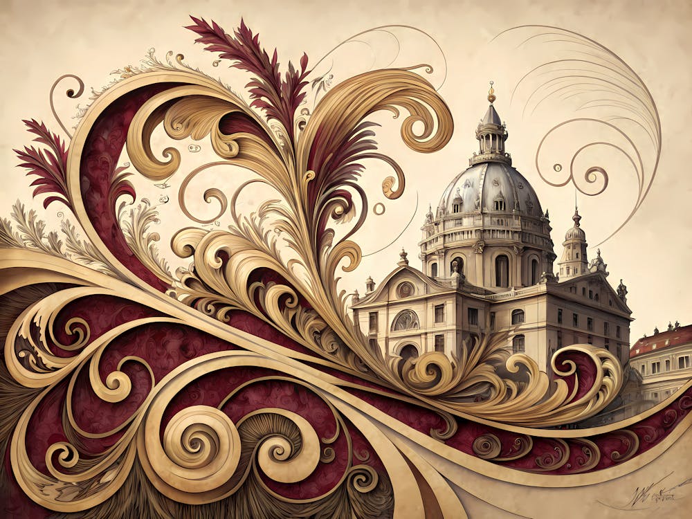 Abstract Composition Of Baroque Architectural Curv