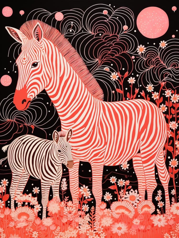 Mother Zebra & Calf Pattern