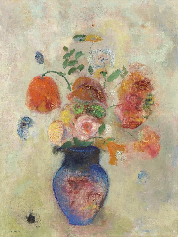 Large Vase With Flowers (1912, Odilon Redon