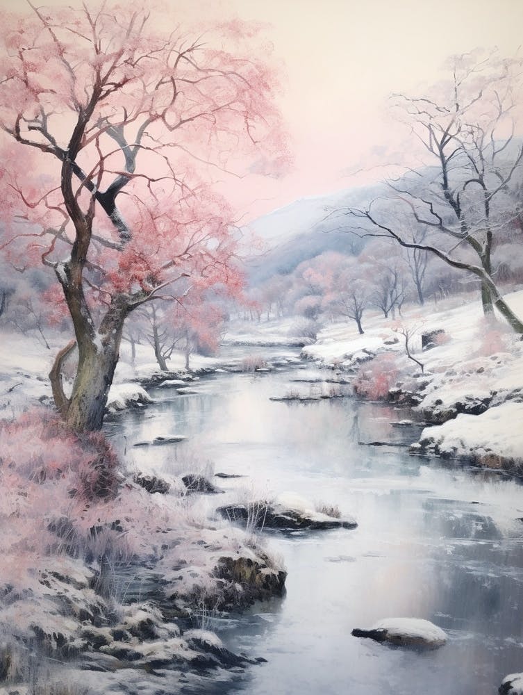Dreamy Winter Painting Lake District National Park United Kingdom 2
