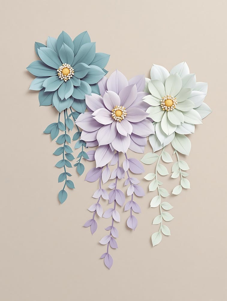Soothing Pastel Flower Composition for a Tranquil Space
