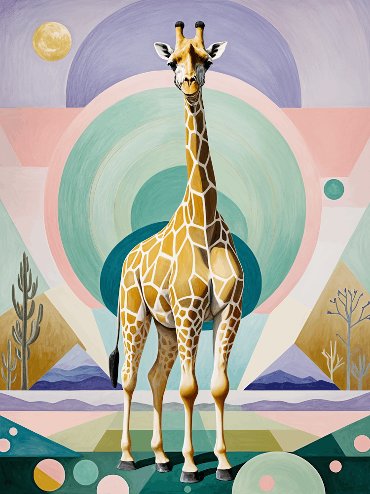 Giraffe In Pastel Abstract no2