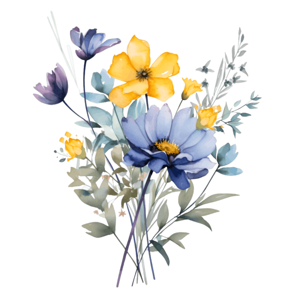 Watercolor Flowers Bouquet