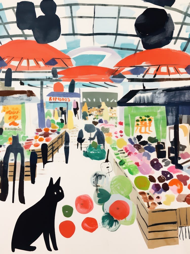 The Food Market In Tokyo 1 Illustration