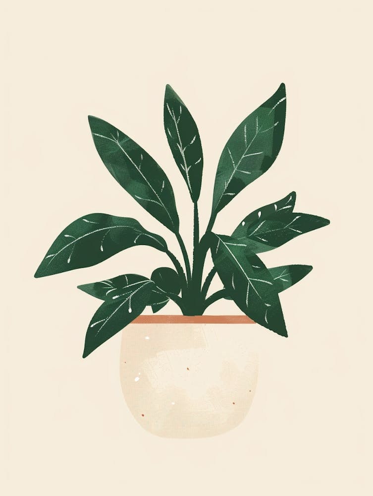 Jade-Pflanze Minimalistische Illustration 1